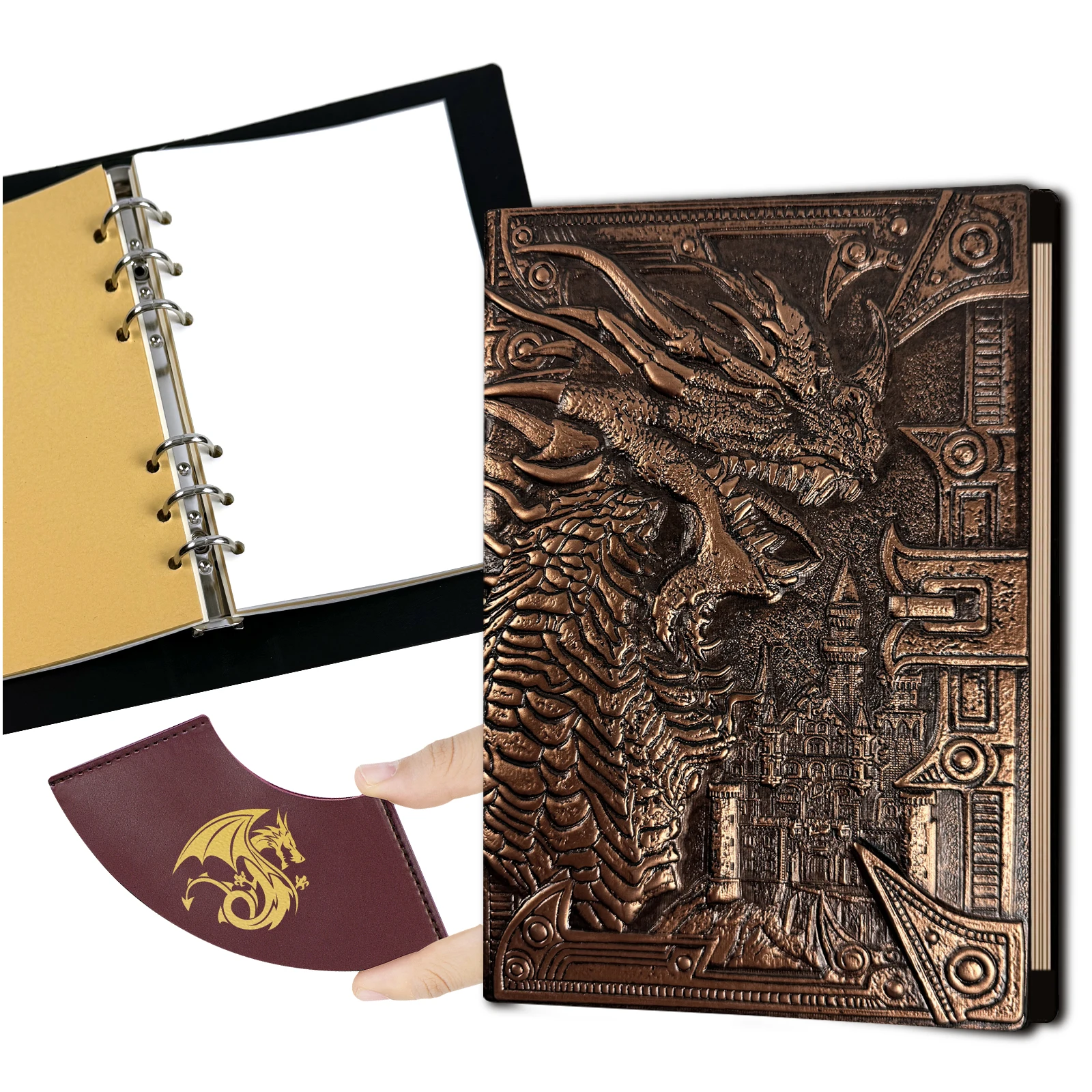 DND Journal Notebook, 3D Dragon Embossed Notebook with Pen for Dungeons and Dragons/D&D, Great RPG Accessories Nerdy Gifts 3