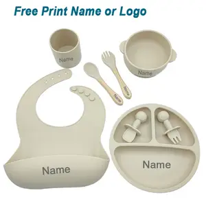 14 Piece Personalized Baby Feeding Set(Blush/Muted)-FDA approved