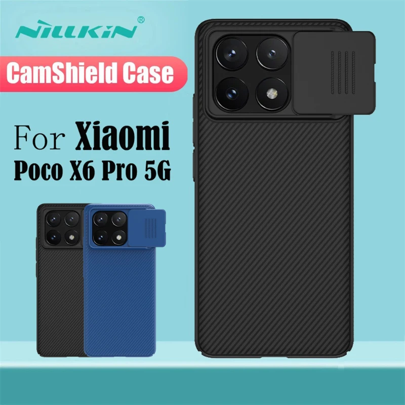 

Чехол NILLKIN для Xiaomi Poco X6 Pro, Оригинальный чехол для фотокамеры CamShield, чехол для защиты конфиденциальности, задняя крышка для Poco X6Pro, бампер