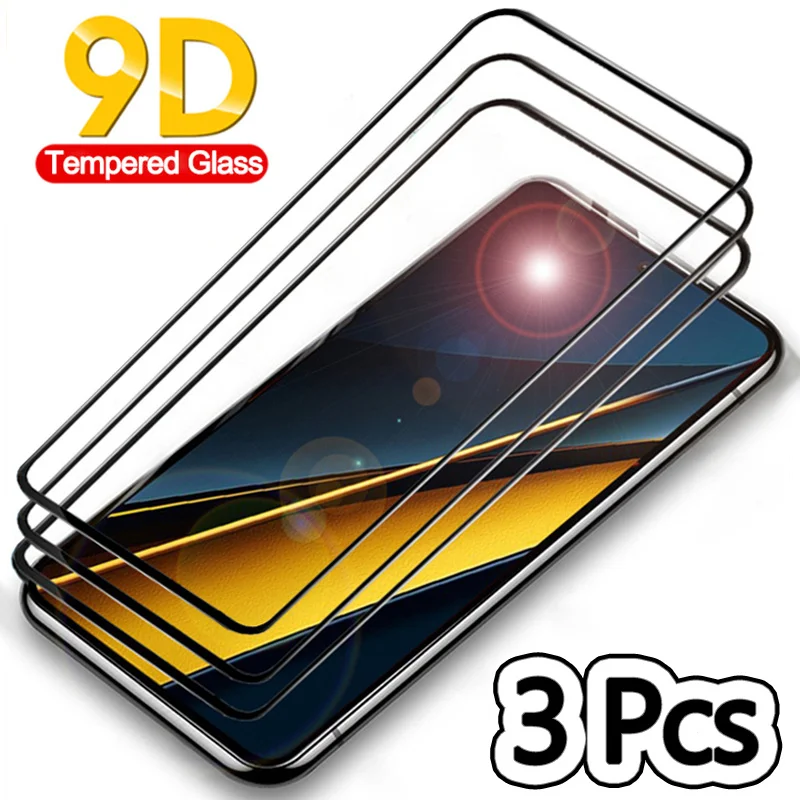 

3 Pcs/Lot, 9D & 9H Protective Glass for Poco X6 Pro 5G Tempered Film Poco X6 Pro Screen Protector Poco X 6 Pro Xiaomi Poco X6