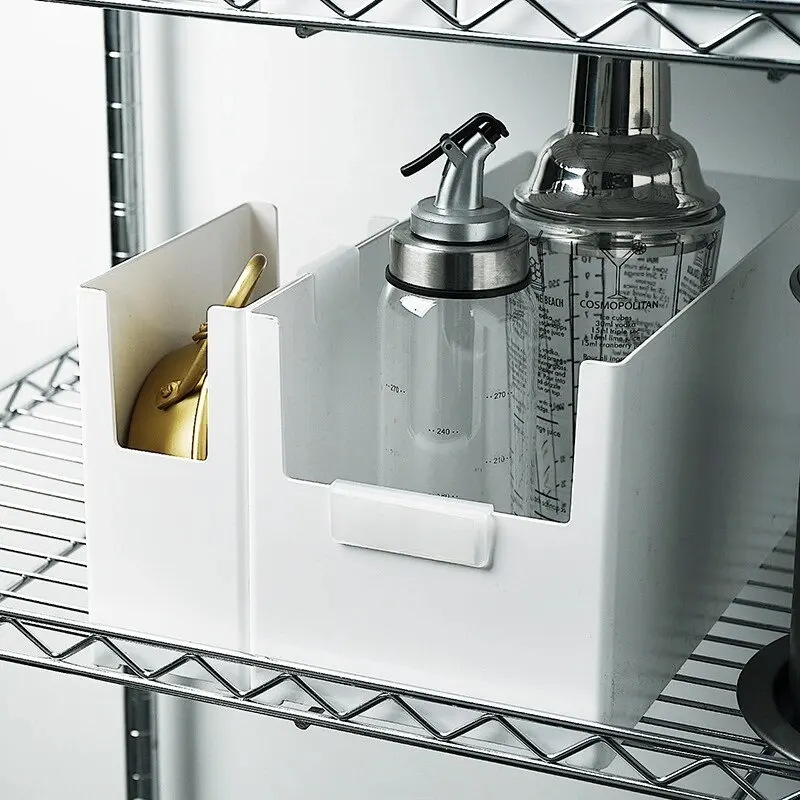 1 Versatile Desktop Storage Box with Right Angle Design for Easy Stacking and Sorting Cutlery, Mask and More
