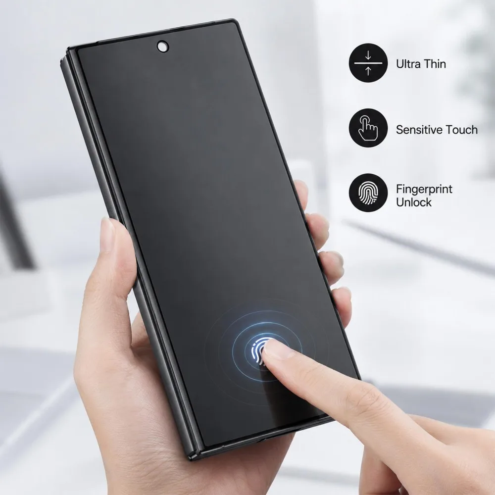 Ultra Wide Privacy Anti-Spy Tempered Glass Screen Protector, Anti-Scratch Film