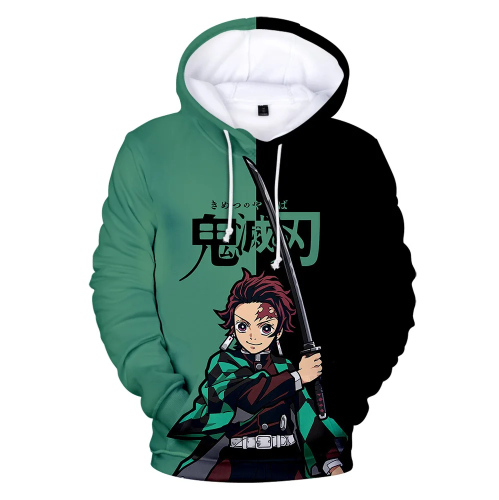 Nowa bluza z kapturem dla dzieci Demon Slayer bluza z kapturem dla dzieci odpowiednia dla chłopców dziewczyna z długim rękawem Anime bluza z kapturem Yaiba