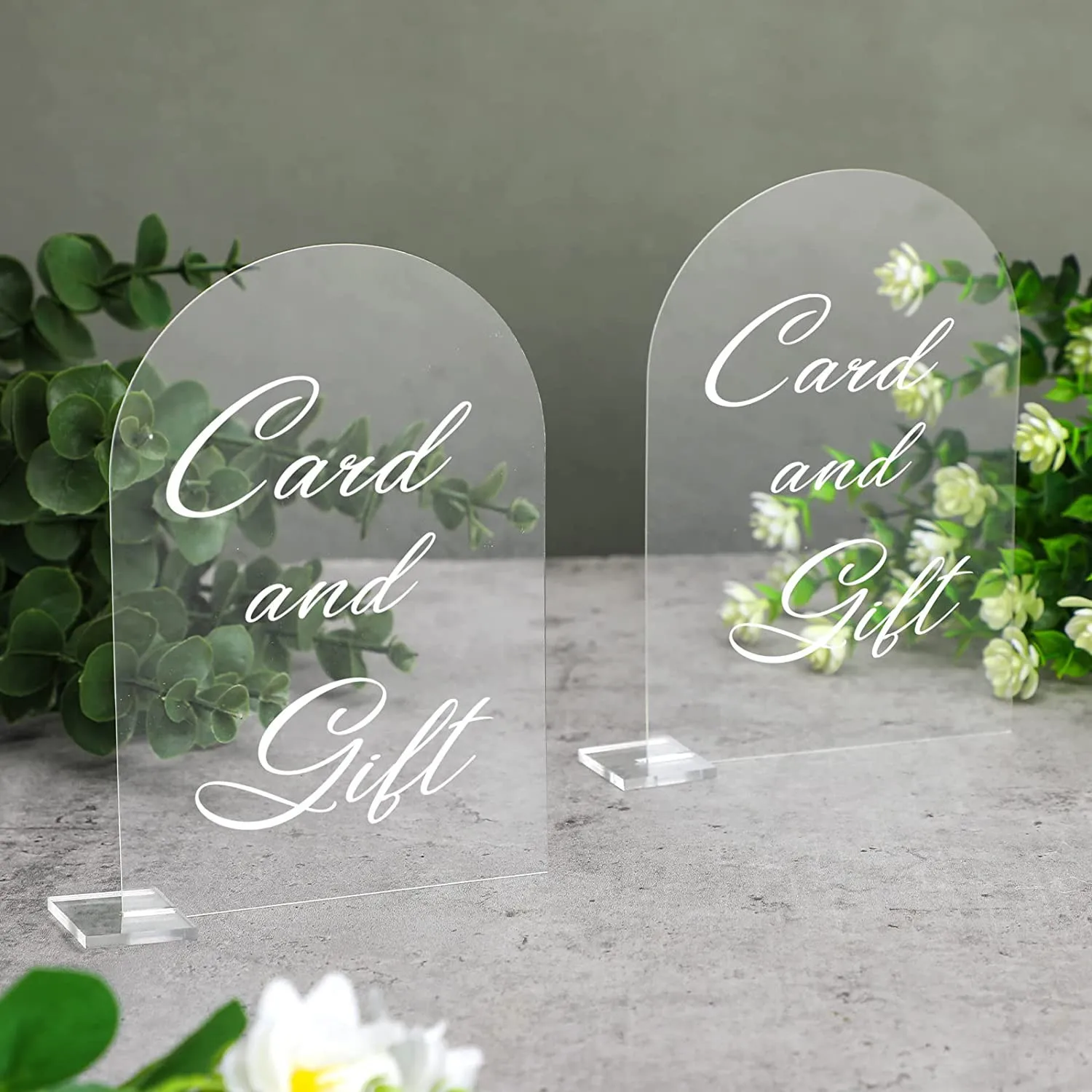 

5 Sets Arch Acrylic Sign Blank Table Signs with Stands Calligraphy Clear Table Number Display Stand for Wedding Reception Party