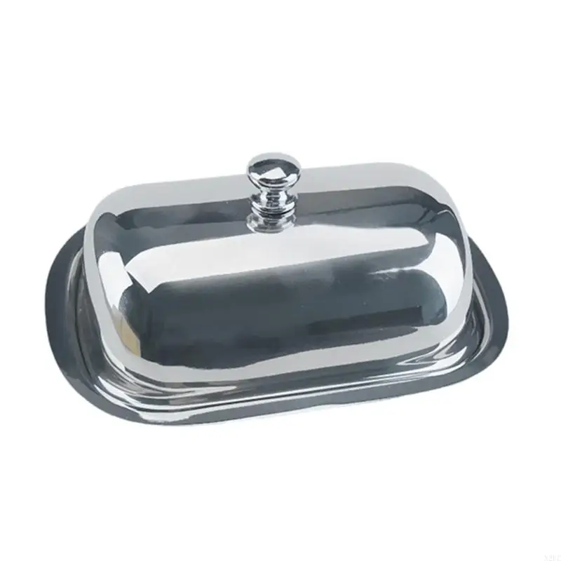 N2UC Stainless Steel Butter Tray Serving Dish for Breakfast Bread Cheese Storage Box