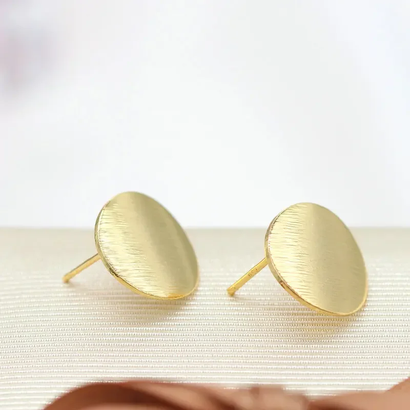 

12MM Handmade DIY Earring Making Supplies 14K Gold Color Plated Post Earrings Findings For DIY Drop Earrings Jewelry Accessory