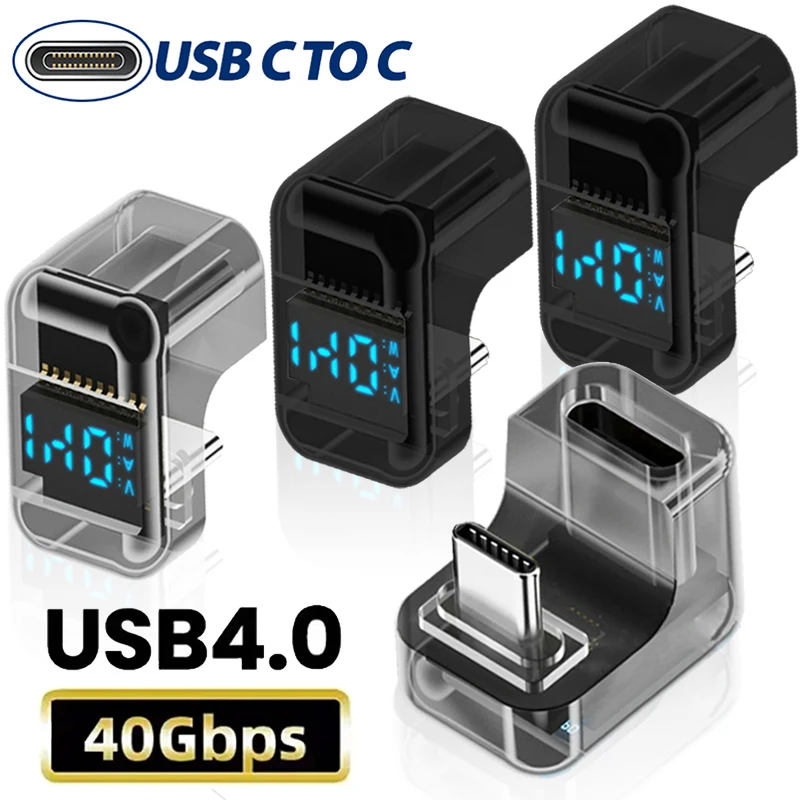 140W 40Gbps Fast Charging USB C Male To Type C Female Adapters USB4.0 U Shape 180&deg;Angle Converters High-speed Phone Connectors usb to type c adapter type c adapter charger power adapter charging adapter cable kit charging cable adapter