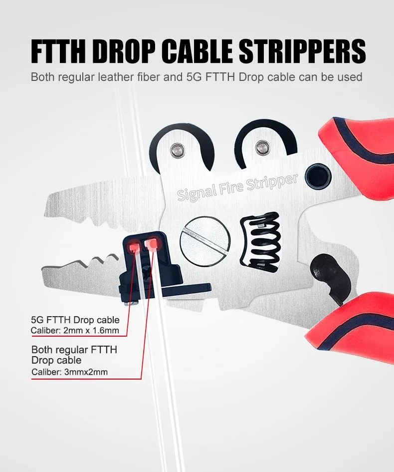 FTTH 9 in1 Stainless Steel Stripping Pliers Multifunctional Fiber Optic Strippin