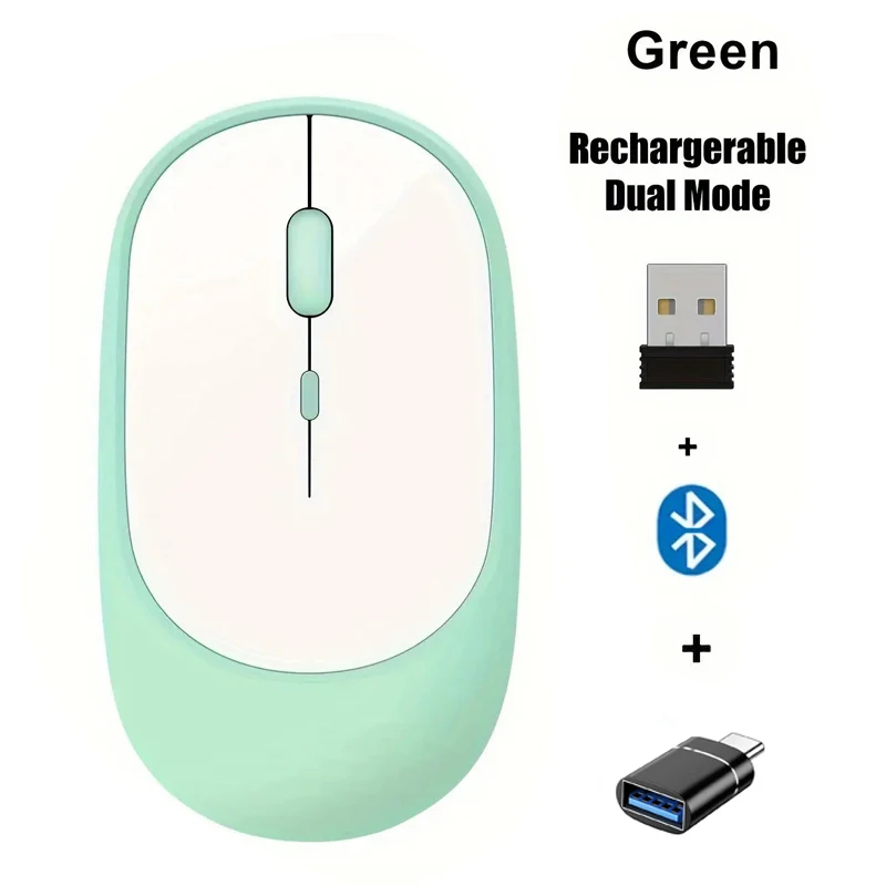 Rechargeable Dual Mode Wireless Mouse with Silent Clicks