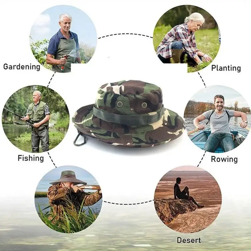 Sunscreen Hat for Sport Outdoor Hiking,Fishing,Camping,Hunting,Jungle Cap Camouflage Tactical Caps Military Boonie Hat Men Women 3