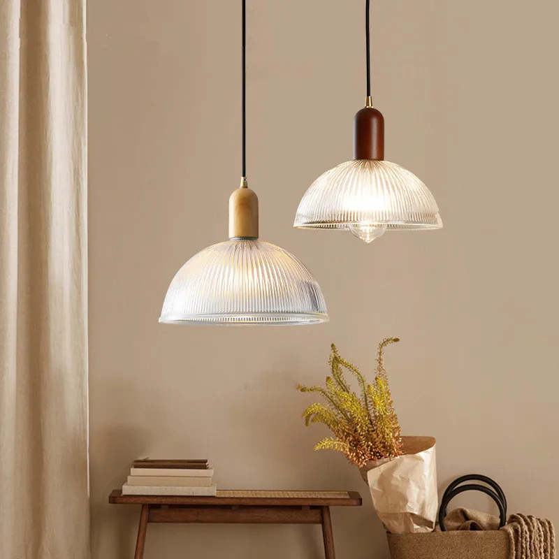 

Japanese Brass Pendant Light Ins Style American Vintage Walnut Colour Dining Table Shop Bedroom Bar Glass Lamp
