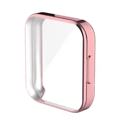 Transparent TPU Soft Case and Screen Protector for Xiaomi Redmi Watch 2 Lite (Rose pink)