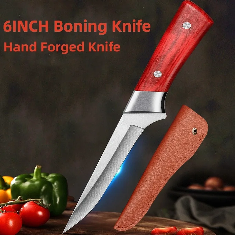 Kitchen Boning Knife Stainless Steel Fruit Paring Knife Cut Meat Pork Beef Sheep Fish Butcher Cleaver Chef with Cover meat cleaver kitchen knife