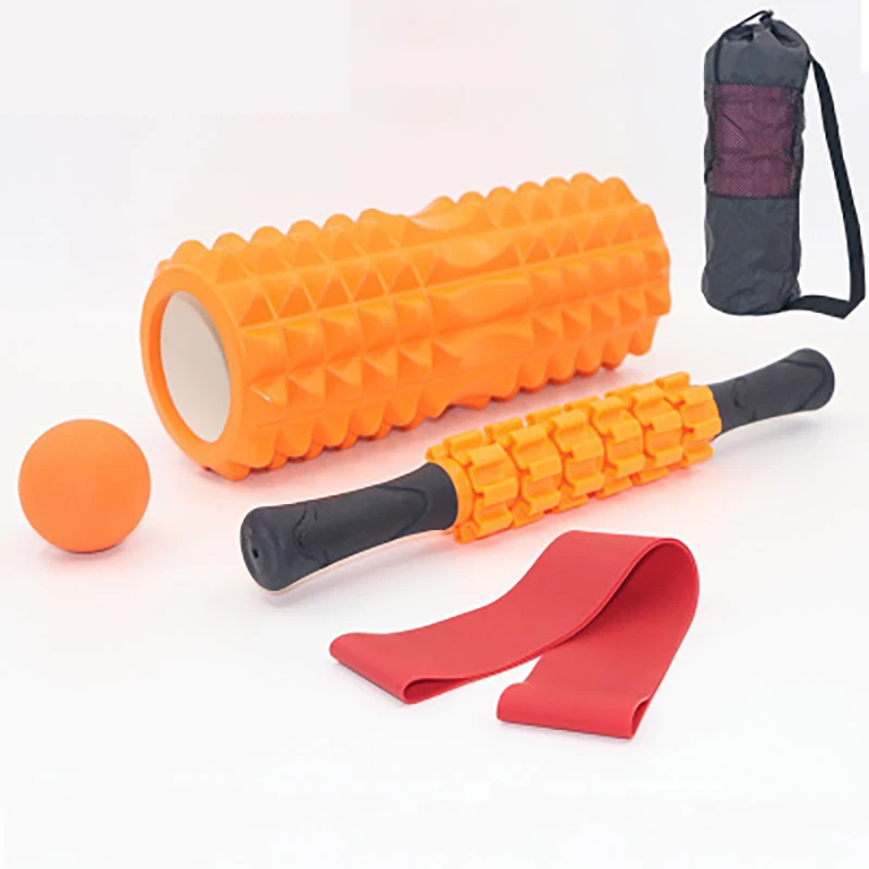 1set Yoga Column Foam Yoga Pilates Fitness Foam Roller Sports Train Gym Massage Exercise Relax Foam RollERS Massage Ball