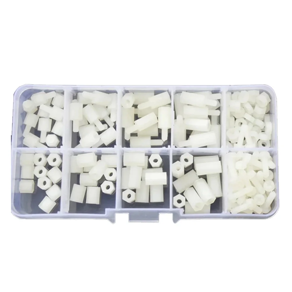 Black & White Hex Nylon Standoff Spacer Kit with Assorted Screws and Nuts