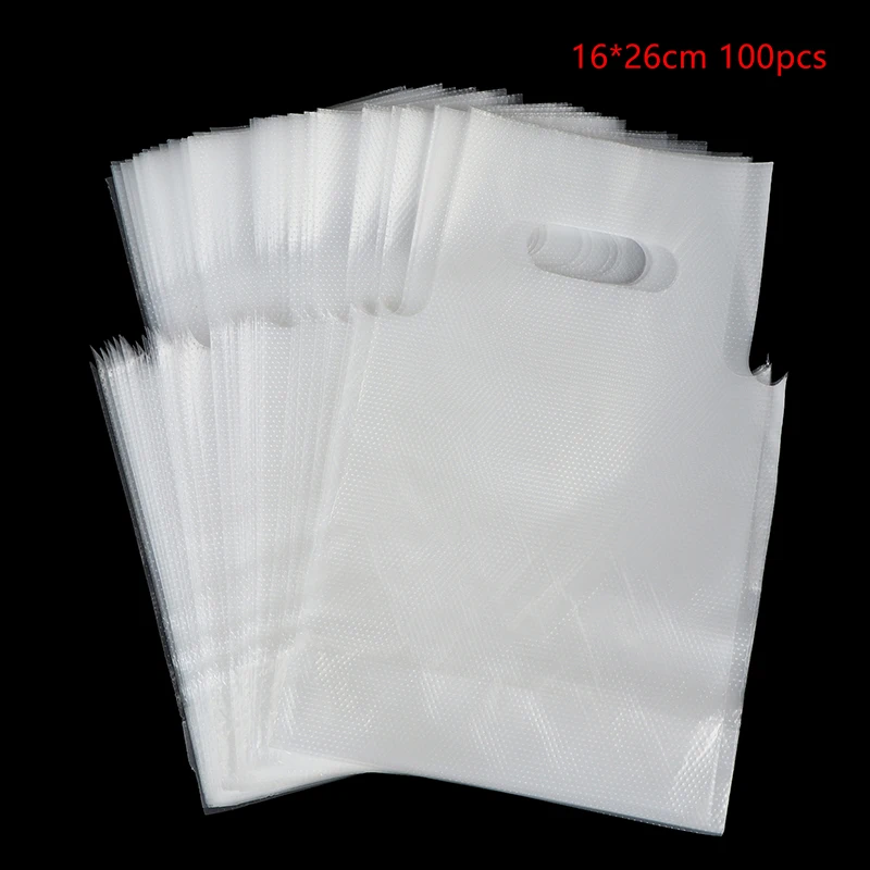 100Pcs Frosted Transparent Disposable Beverage Bags