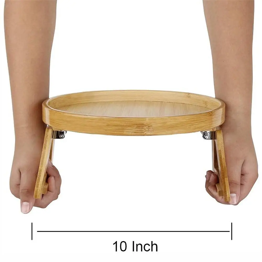 1pc Sofa Tray Table Sofa Armrest Clip-On Tray Natural Bamboo Sofa Tray Practical TV Snack Tray for Remote Control Coffee Snacks images - 6