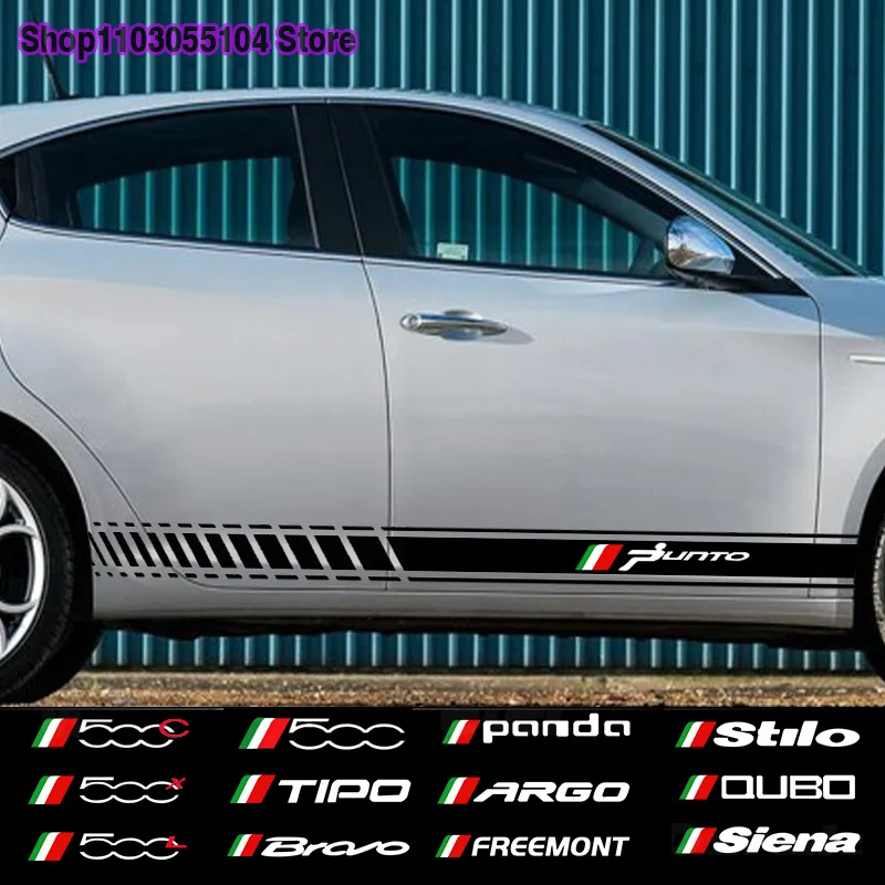 

2pcs KK Car Body Sticker For Fiat 500 Abarth Sport 595 695 500x 500l 500c PUNTO Panda Tipo Bravo Freemont argo stilo qubo