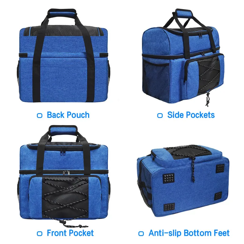 Bowling Tote Bag Storage Bag For 2 Balls Bowling Tote With Padded Divider For 1 Pair Of Shoes Up To Mens 16