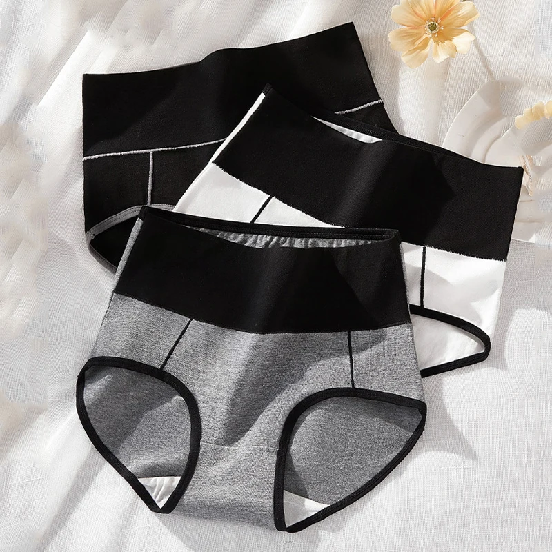 3Pcs/Set Cotton Women's Panties High Waist Body Shaper Underwear Plus Size M-4XL Underpants Soft Panty Slimming Female Briefs