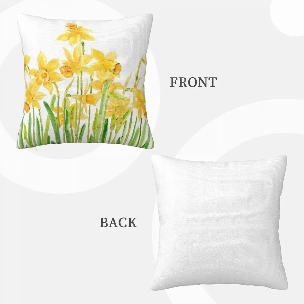 Hand Painted Yellow Daffodils Field Cushion Body Pillow Anime Cushion Cover 45*45 Pillow Case Pillow Cover 3