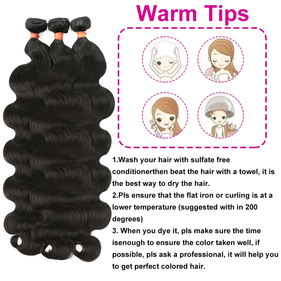 Human Hair Extensions 30 40 Inch Brazilian Virgin Body Wave Bundles
