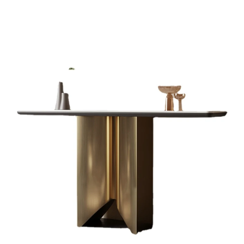 

PQF Entrance Hallway Cabinet Hallway Simple Wall Stone Plate View Table