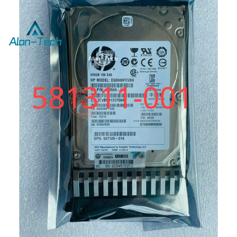 

Для H-P 581286-B21 HP 600GB 10K 2,5 "6G SAS HDD DP 581311-001