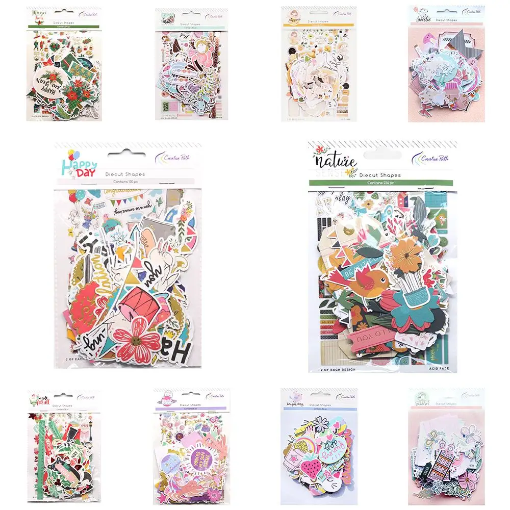 

Creative Path 124pc Ephemera Shapes Paper Diecuts Embellishments Foil Christmas Craft Scrapbooking Cardmaking Journal Decoratio