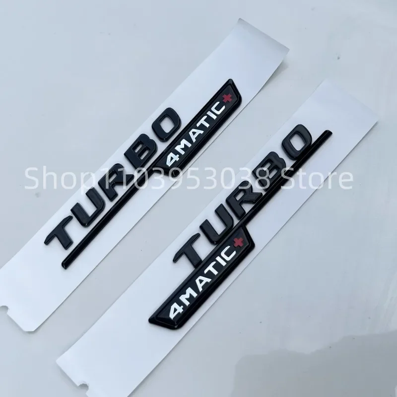 3D ABS Glossy Black GT53 Emblem Letters Turbo 4MATIC Fender Badge AMG Sticker For Mercedes-Benz GT53 AMG Accessories