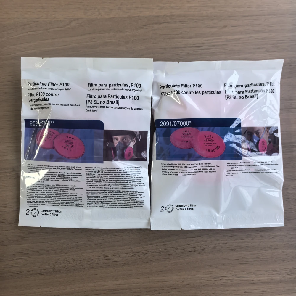 Lot de 10 paires de filtres P100 2091 et 2097 pour masque 7502