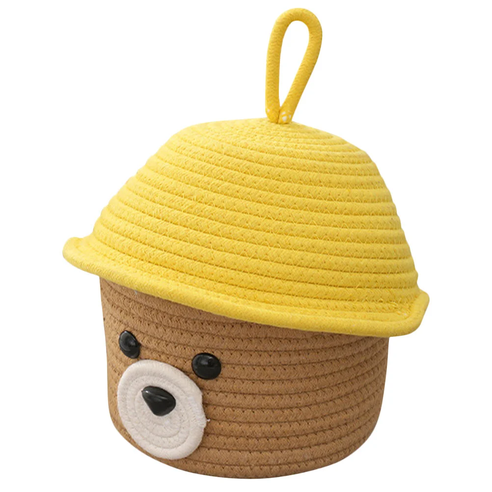 

Bear Design Toy Basket Organizer Woven Storage Basket Cotton Sundries Container