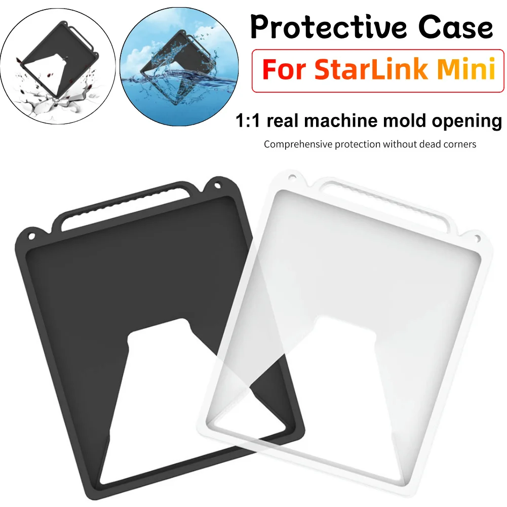 Starlink Protective Cover For StarLink Mini Silicone Protective Case Anti-Bump and Anti-Drop Travel Portable Storage Box Waterproof With Carabiner