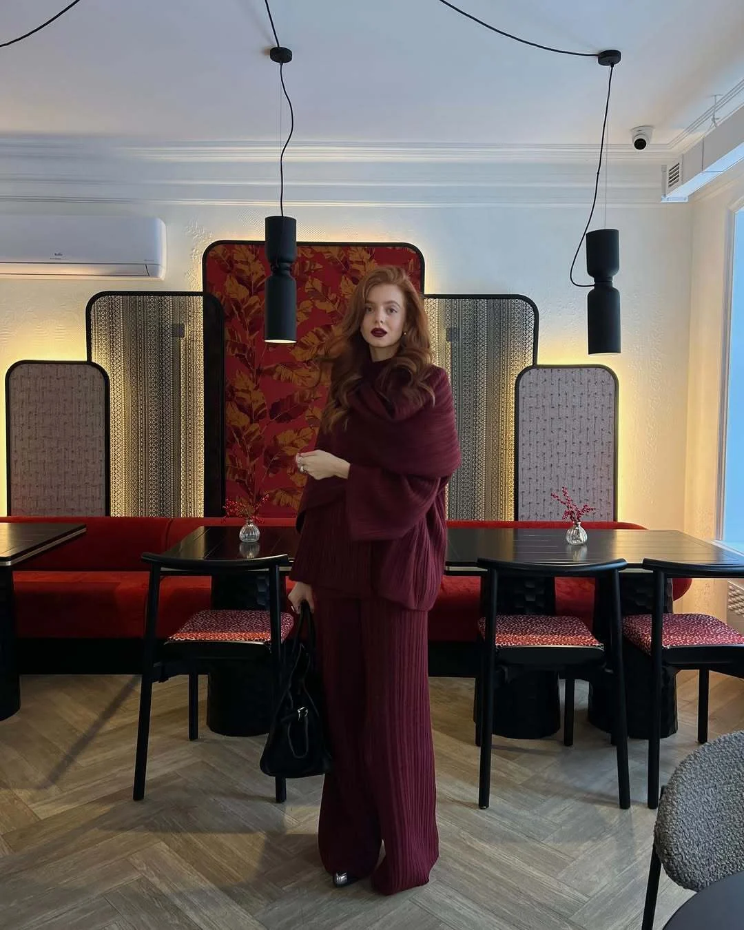 Hirsionsan Sexy Soft Elegant Vintage Women Suits 2 Pieces Female Sets Polo Neck Cardigan Sweater & Midi Dress Knitted TrackSuit Image 10