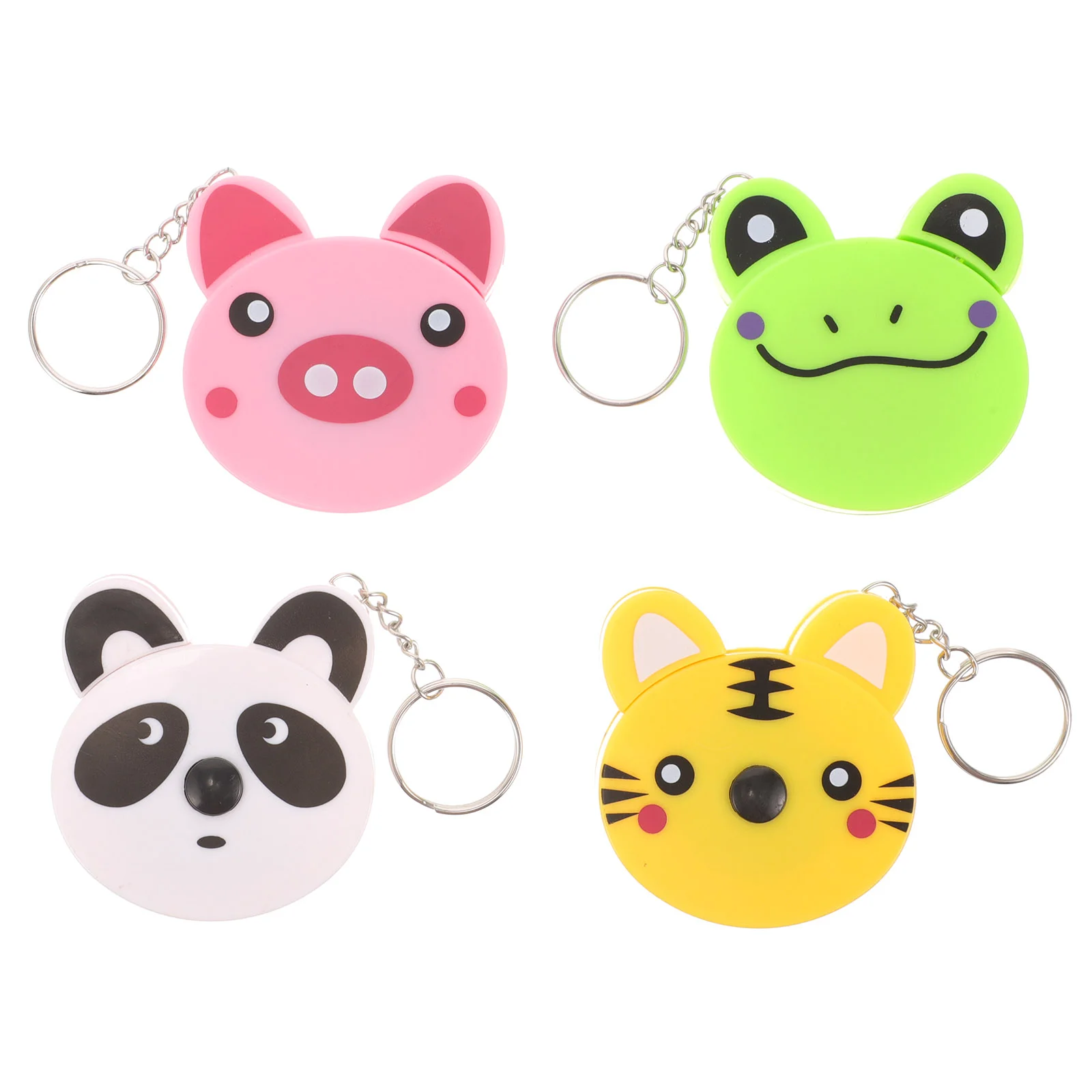 

4 Pcs Glue Tape Animal Mini Measure Retractable Pendant Accessories Toy Keychain Measuring Kids Toddler