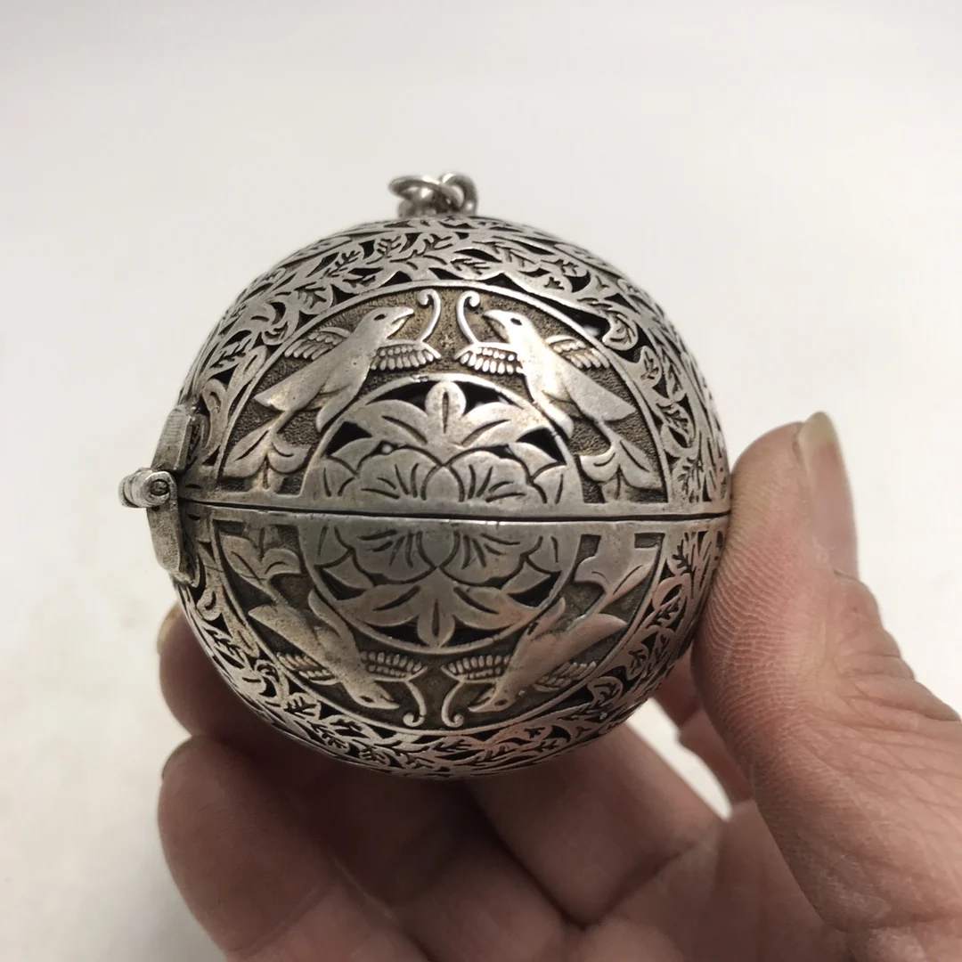 

Китайское качество изготовления, люминесцентный пустотелый благоприятный «цветок и птица», курильница, сферическая скульптура металлические изделия для украшения #4