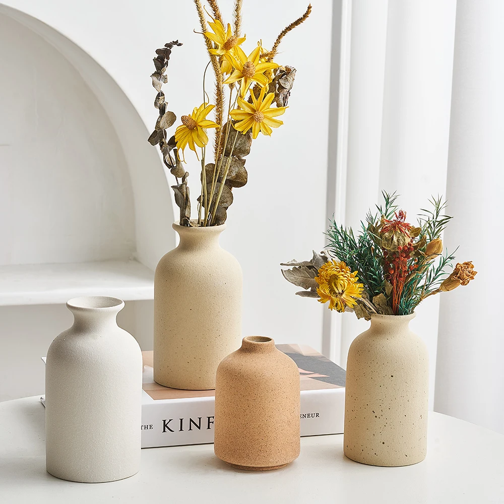 Scandinavian Home Decor Dried Flower Ceramic Vase Room Decoration Accessories Modern Office Home Decor - AliExpress