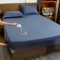 1pc Waterproof Bed Hats Single Piece Breathable Anti-mite All-inclusive Mattress Cover Dust Cover Solid Color Fitted Bed Sheets 2