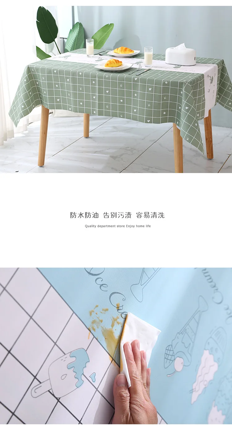 Description Picture 2 of itemNordic Style Coffee Table Tablecloth Household Plastic Disposable Waterproof And Oil-proof Living Room Table Mat S1093