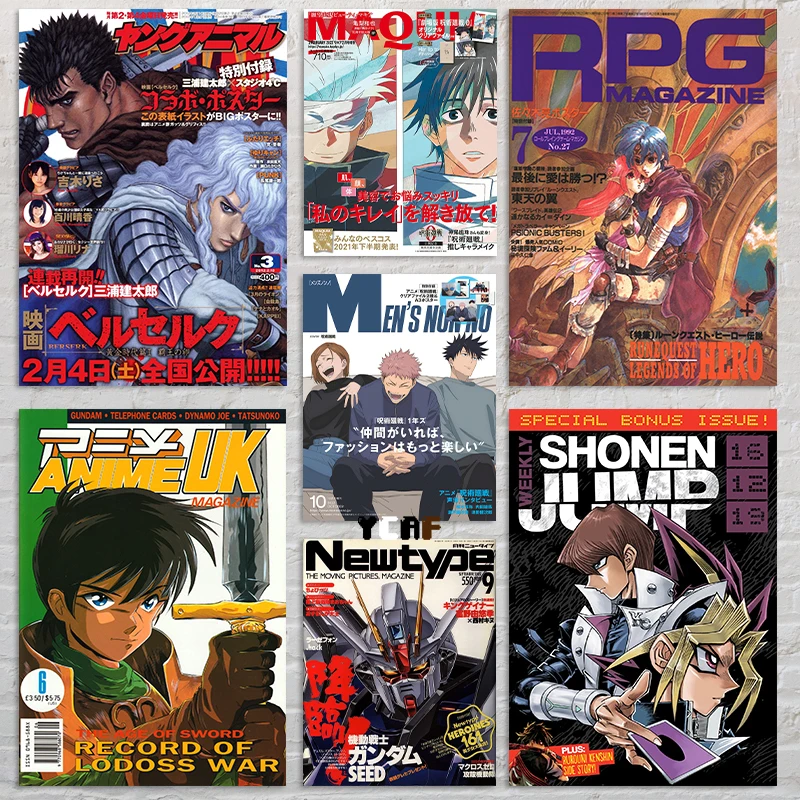Giapponese Anime Manga Magazine Covers Poster Canvas Printing Vintage Manga Wall Art Decor Modern Anime Wall Art Picture For Home