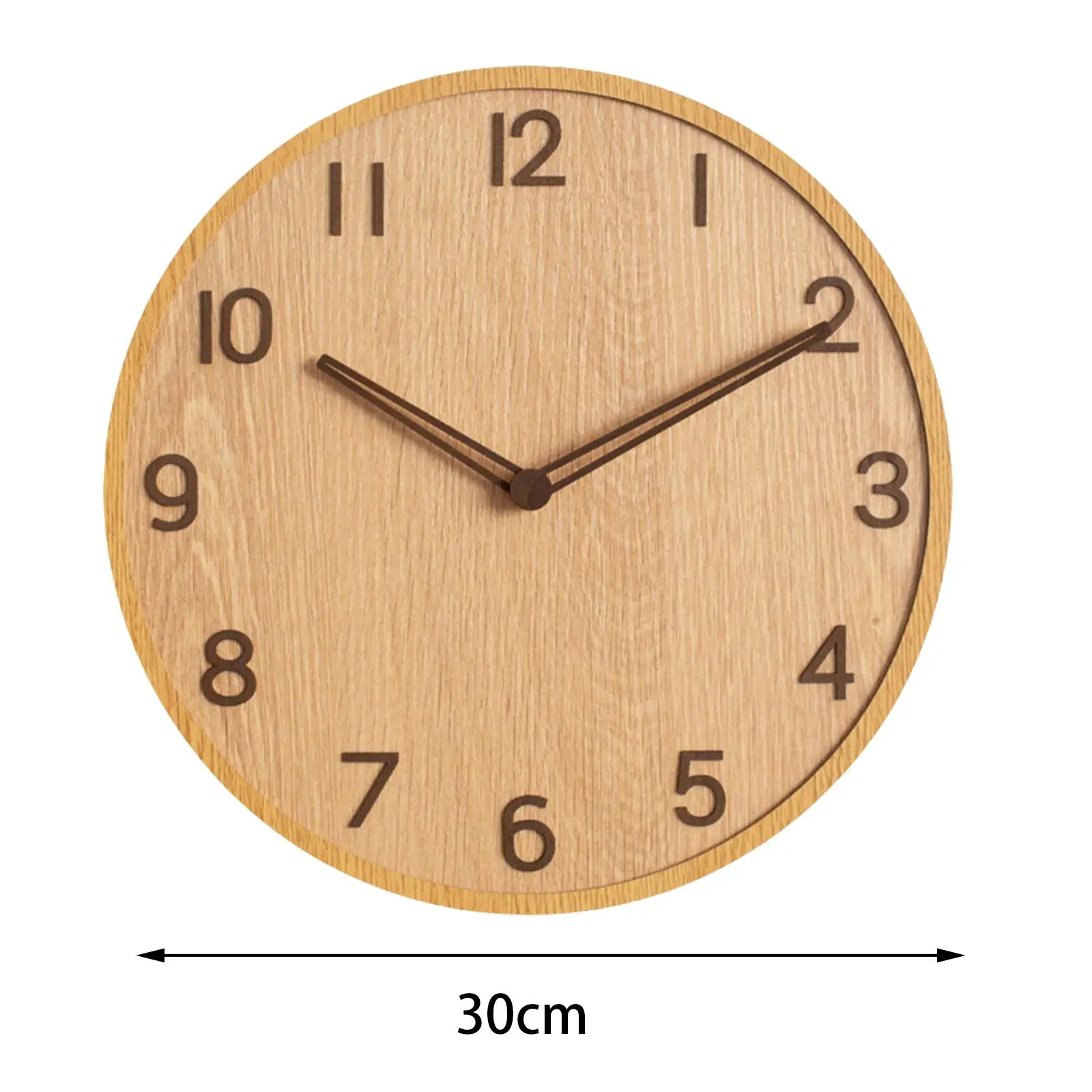 Modern Wooden wall Clock Decor Silent Sweep Art Round Silent for Bathroom