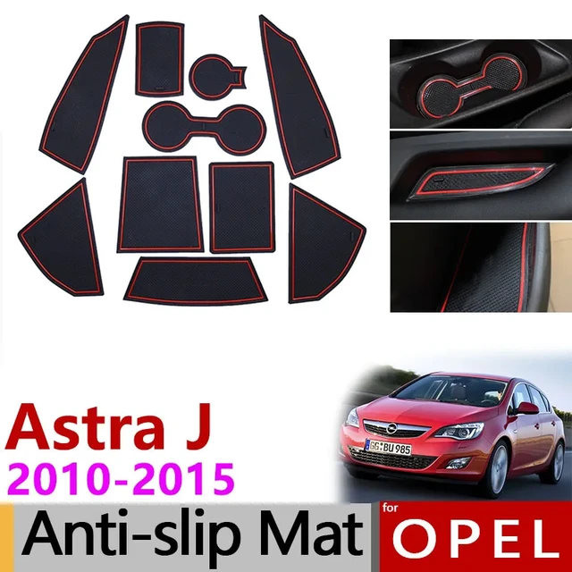 Anti-Slip Rubber Gate Slot Cup Mat for Opel Astra J Vauxhall