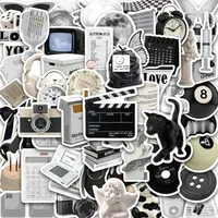 10/30/61Pcs Ins Style Apathy Black White Stickers Aesthetic VSCO Decals Luggage Laptop Cup Phone Scrapbook Wall Sticker Kids Toy 1
