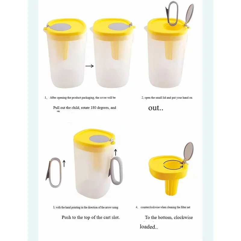 1550ml Plastic Water Pitcher For Parties With Lids Juice Pitcher Jug For Water Dorm Kitchen Essentials