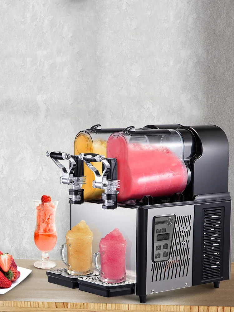 SIHAO Kommerzielle Slush-Maschine, 3Lx2 Doppeltank Gefrorene Getränkemaschine, Edelstahl Margarita Smoothie Gefrorener Getränkebereiter – Detail 2