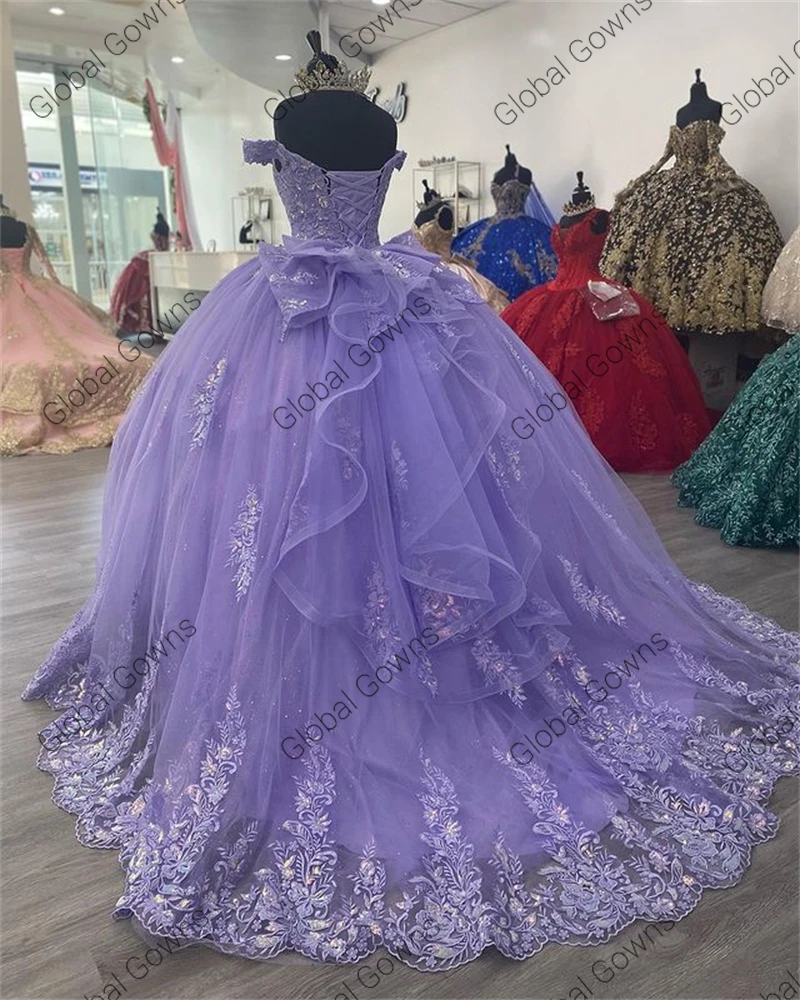 Ball Gown One Shoulder Beaded Lavender Tulle Wedding Flower Girl Dress –  Flower Girl Dresses