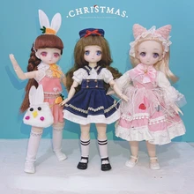 

30cm Comic Face BJD Doll 1/6 Two-dimensional Anime Style Dolls 15 Moveable Joint Full Set Toy Girl Birthday Gift Doll