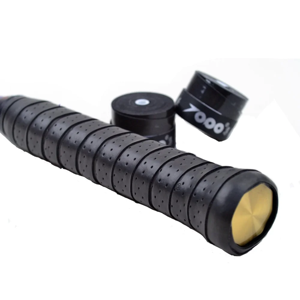 30pcs Anti Slip Racket Over Grip Roll Black Perforated Tennis Badminton Squash Handle Tape