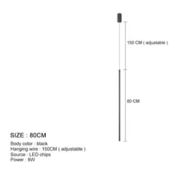 Sleek Black LED Pendant Light (Dimming with RC)