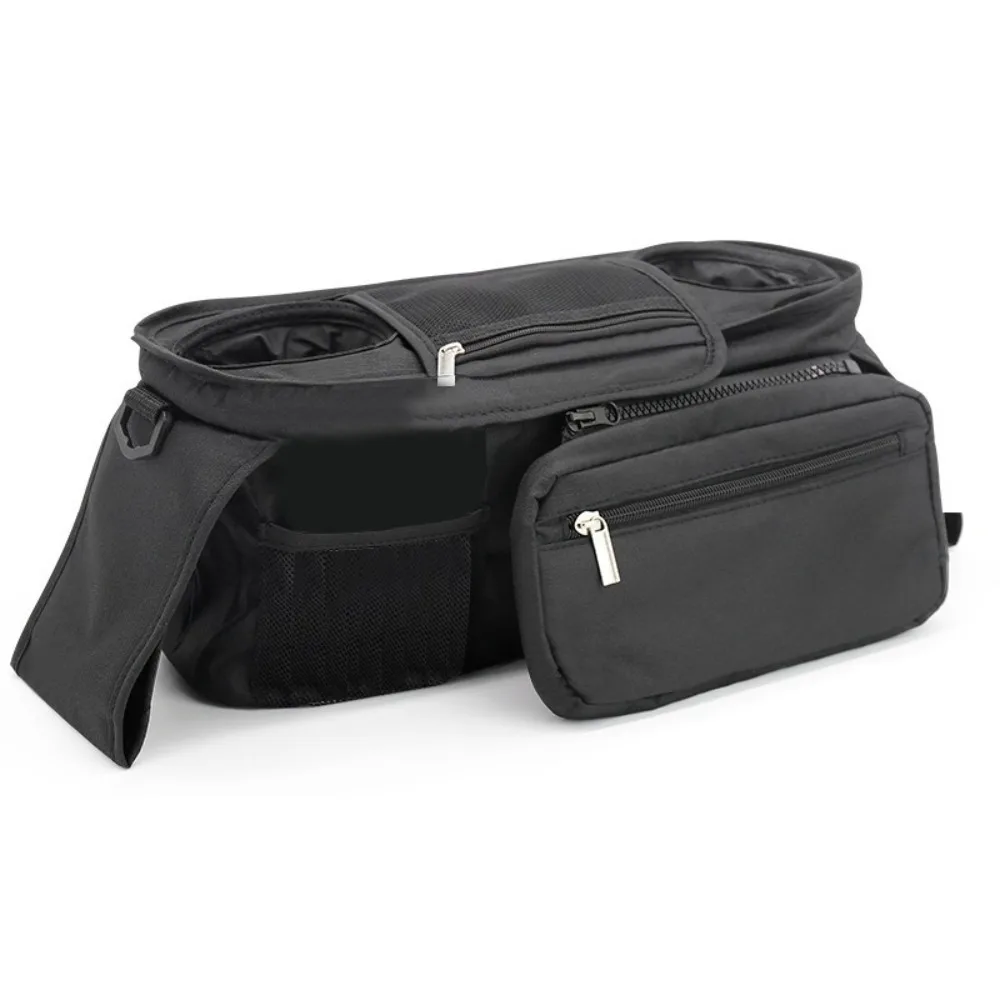 Oxford Fabric Black Baby Stroller Hanging Bag with Multi Pockets
